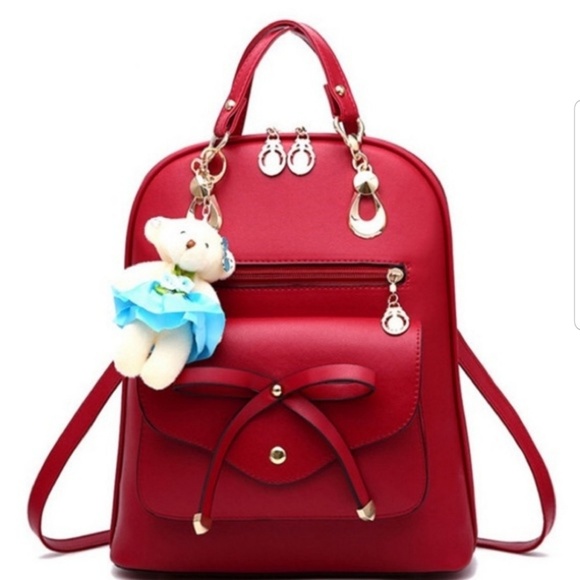 Handbags - Red Bow Backpack w/Charm
